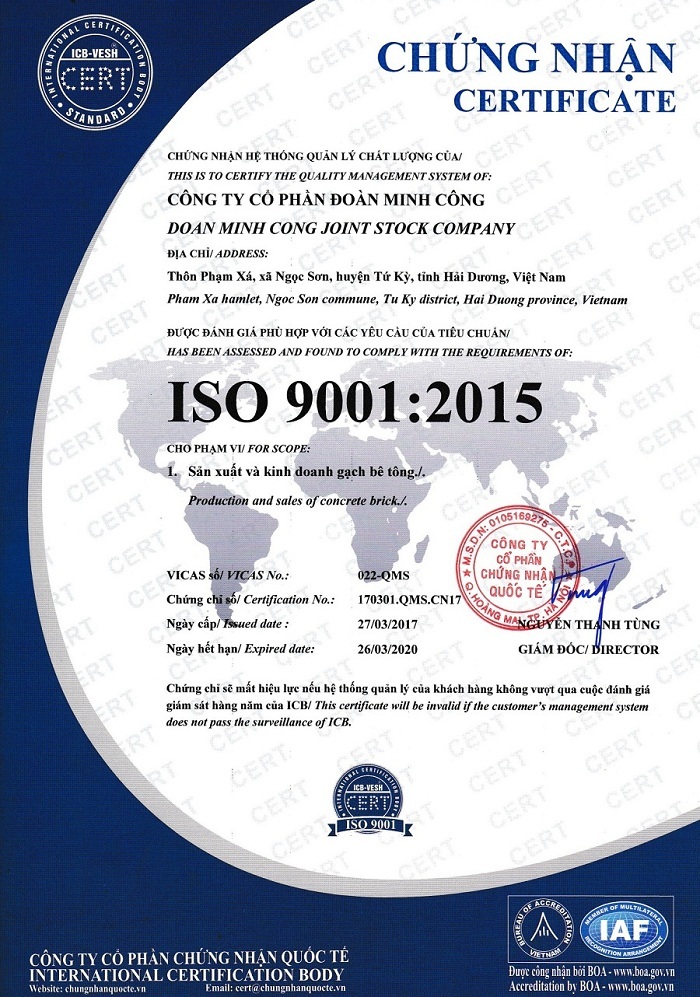 DmC đạt chứng nhận ISO 9001:2015 DmC đạt chứng nhận ISO 9001:2015