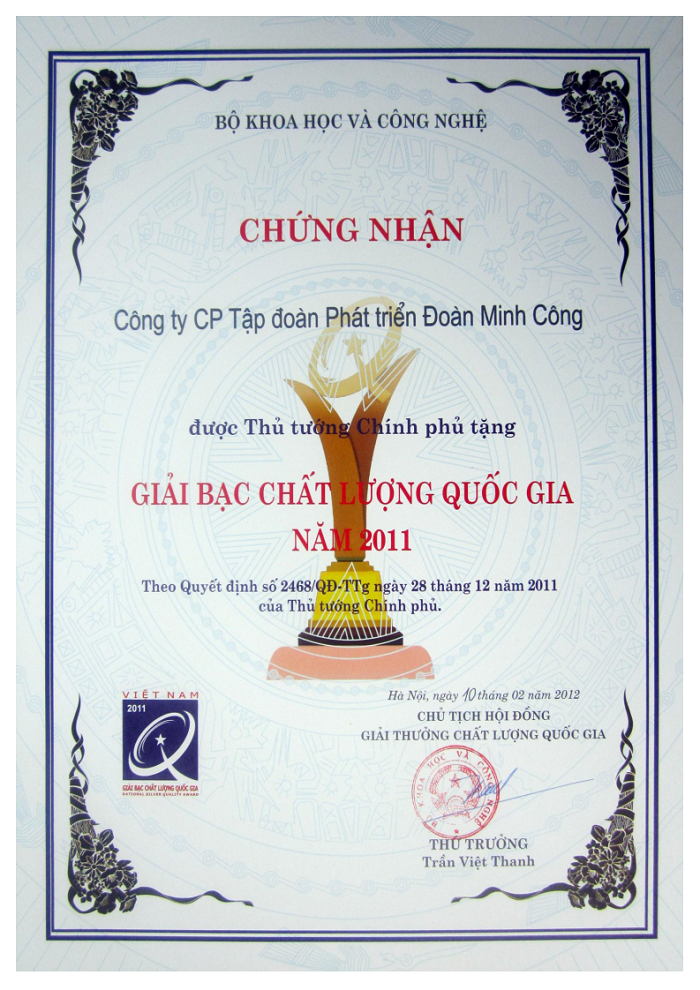 DmC đạt giải chất lượng quốc gia 2011 DmC đạt giải chất lượng quốc gia 2011